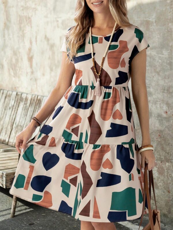 Vestido Casual Estampado Geométrico de Verano - Image 5