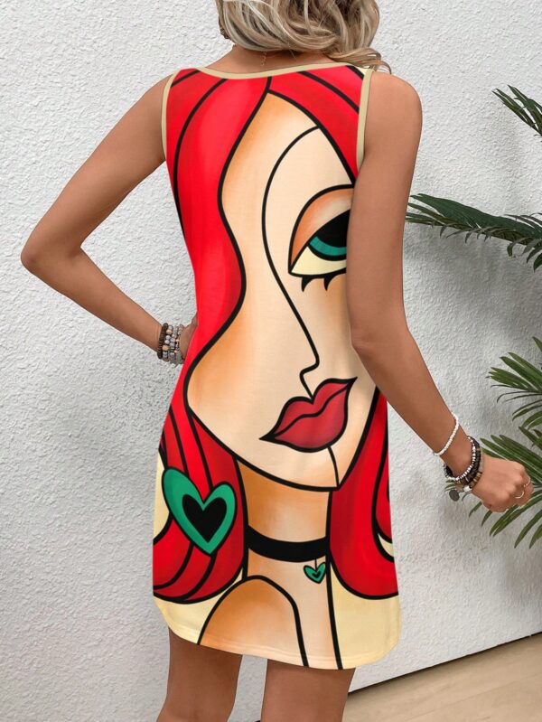 Vestido Bodycon sin Mangas con Estampado de Moda - Image 61