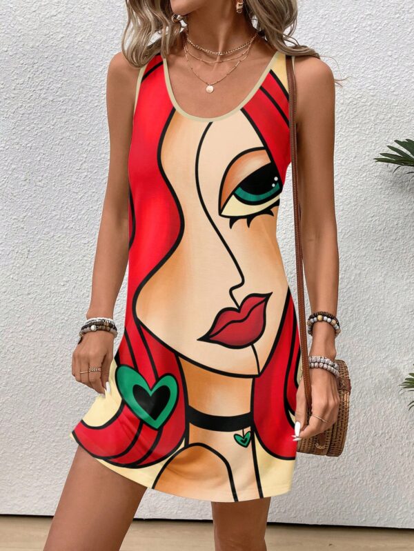 Vestido Bodycon sin Mangas con Estampado de Moda - Image 62