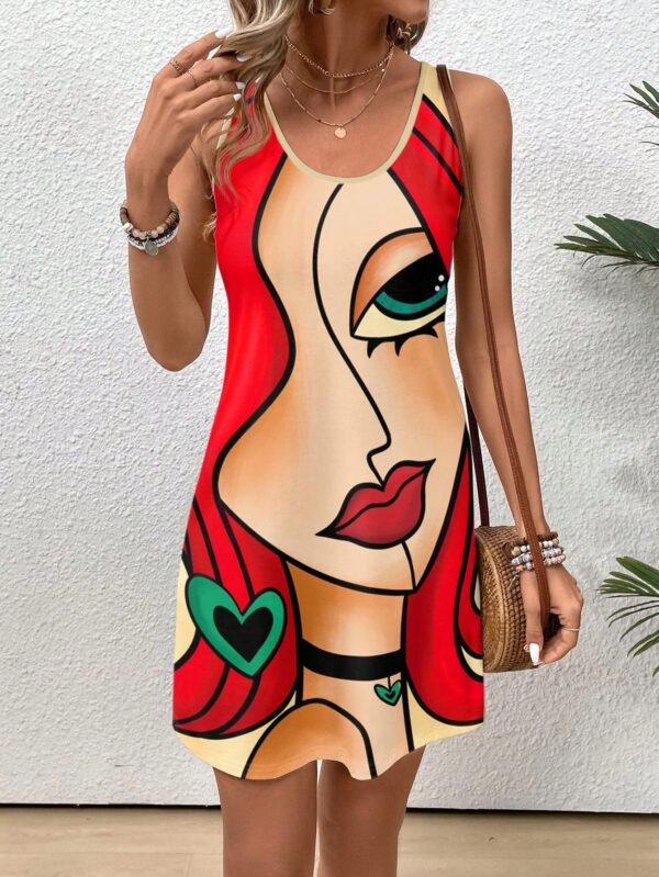 Vestido Bodycon sin Mangas con Estampado de Moda - Image 63