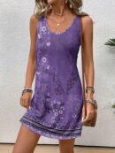 Vestido Bodycon sin Mangas con Estampado de Moda