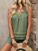 Set de Dos Piezas Vacacional y Casual - Top Halter y Shorts