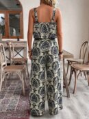 Conjunto Vacacional Boho para Mujer: Top Camisola Crop + Pantalones Largos Estampados