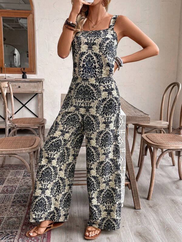 Conjunto Vacacional Boho para Mujer: Top Camisola Crop + Pantalones Largos Estampados - Image 10