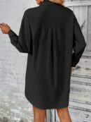 Camisa Larga Casual de Manga Larga y Hombros Caídos
