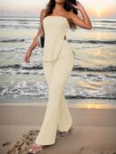 Conjunto Bandeau y Falda Maxi con Abertura Lateral