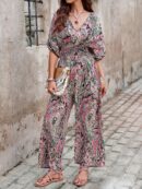 Mono Bohemio de Cintura Alta y Estampado Aleatorio