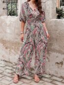 Mono Bohemio de Cintura Alta y Estampado Aleatorio