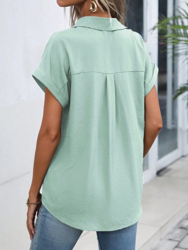 Camisa Casual de Manga Murciélago con Botones Frontales - Image 128