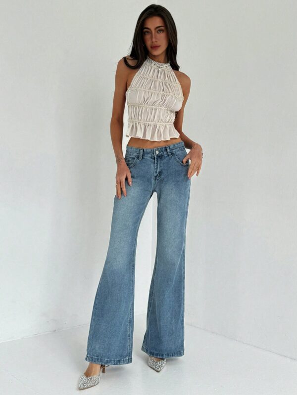 Top Camisola Acordonado con Volantes y Transparencia Semi-Sheer - Image 52