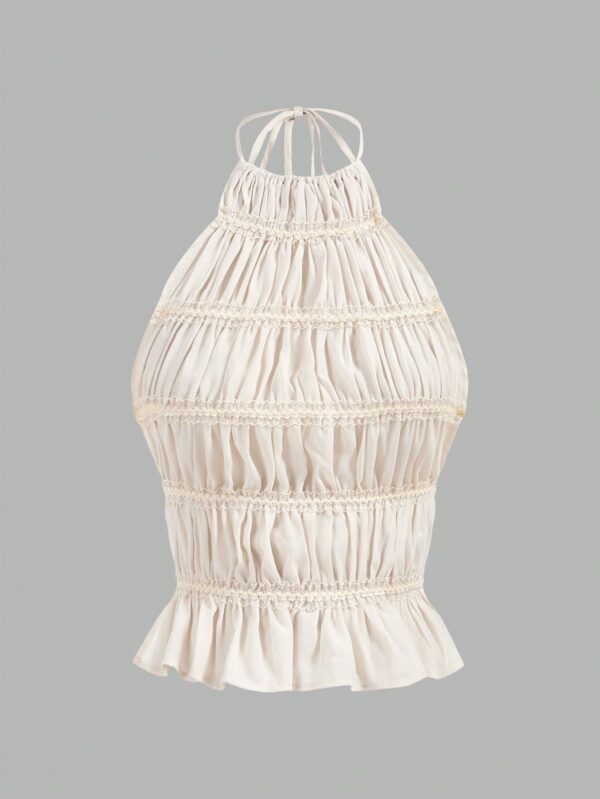 Top Camisola Acordonado con Volantes y Transparencia Semi-Sheer - Image 54