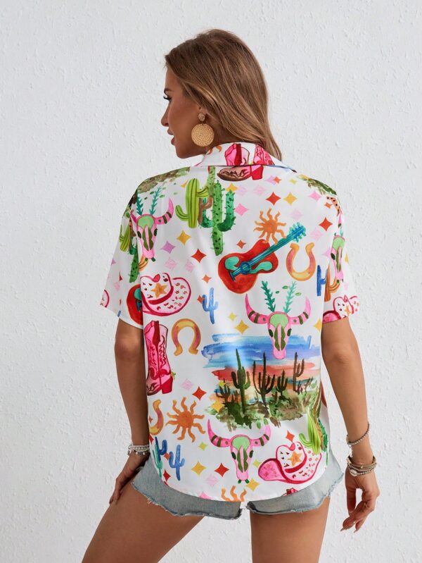 Camisa Estampada Graffiti Casual de Verano - Image 13