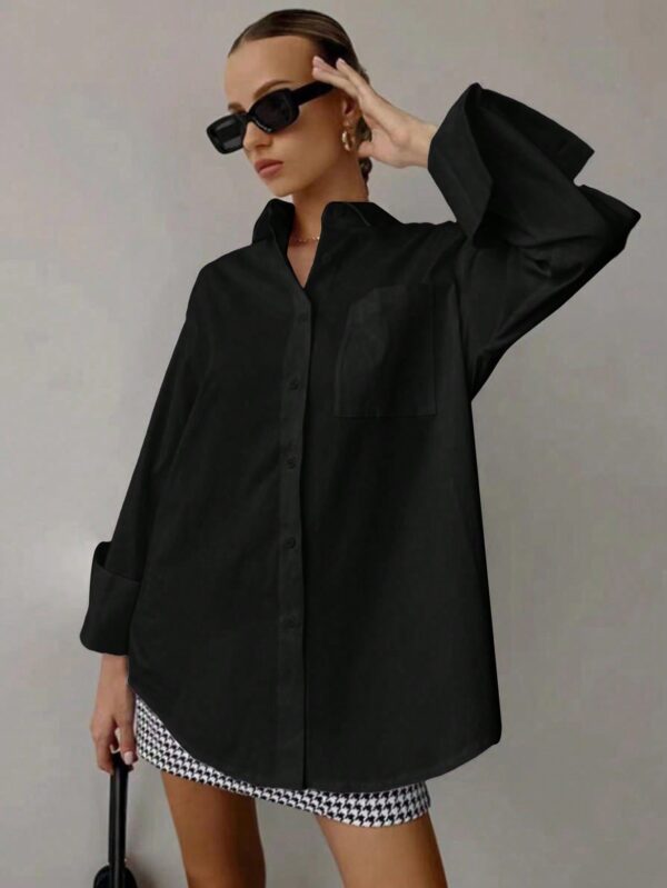 Camisa Relajada Manga Larga para Negocios y Casual - Image 6