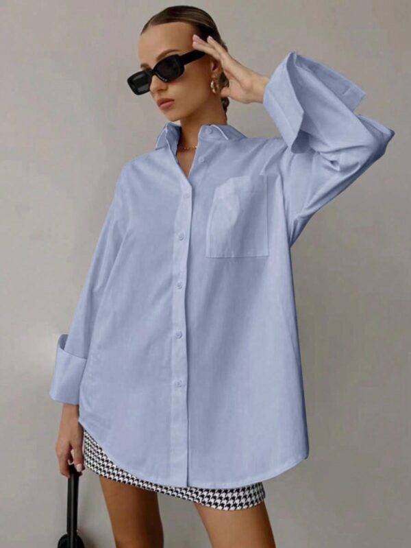 Camisa Relajada Manga Larga para Negocios y Casual - Image 25