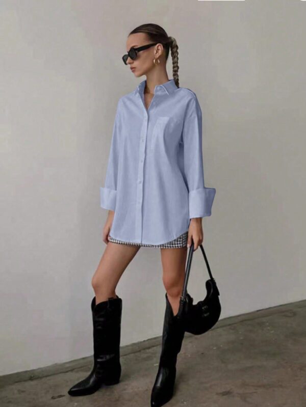 Camisa Relajada Manga Larga para Negocios y Casual - Image 27