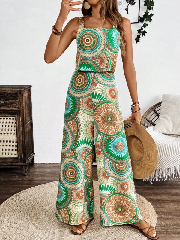 Mono Boho de Tirantes con Espalda Descubierta y Pantalón Largo