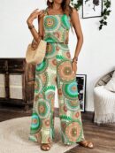 Mono Boho de Tirantes con Espalda Descubierta y Pantalón Largo