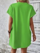 Vestido Casual Manga Murciélago con Bolsillo Oculto