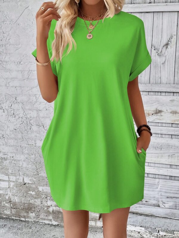Vestido Casual Manga Murciélago con Bolsillo Oculto - Image 49