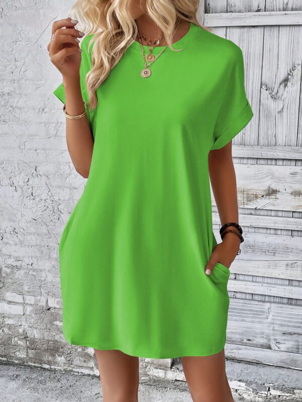 Vestido Casual Manga Murciélago con Bolsillo Oculto - Image 51