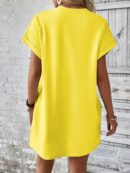 Vestido Casual Manga Murciélago con Bolsillo Oculto