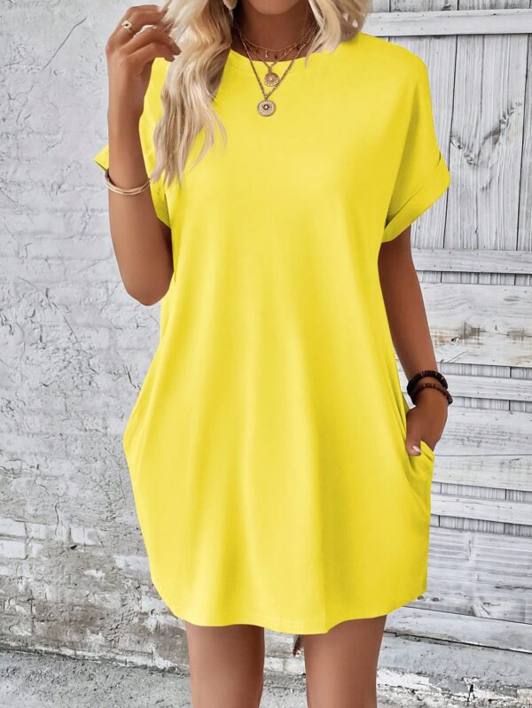 Vestido Casual Manga Murciélago con Bolsillo Oculto - Image 97