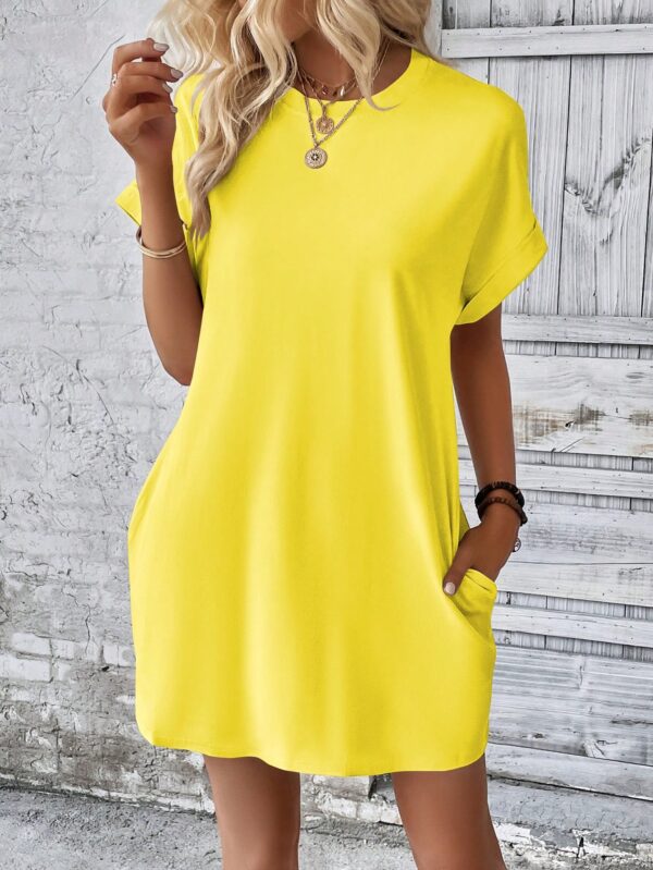 Vestido Casual Manga Murciélago con Bolsillo Oculto - Image 98