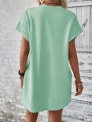 Vestido Casual Manga Murciélago con Bolsillo Oculto