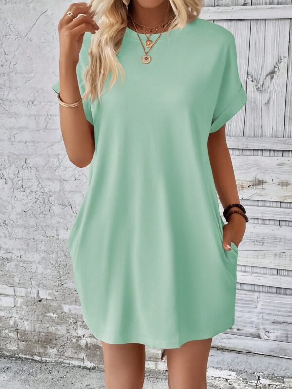 Vestido Casual Manga Murciélago con Bolsillo Oculto - Image 110