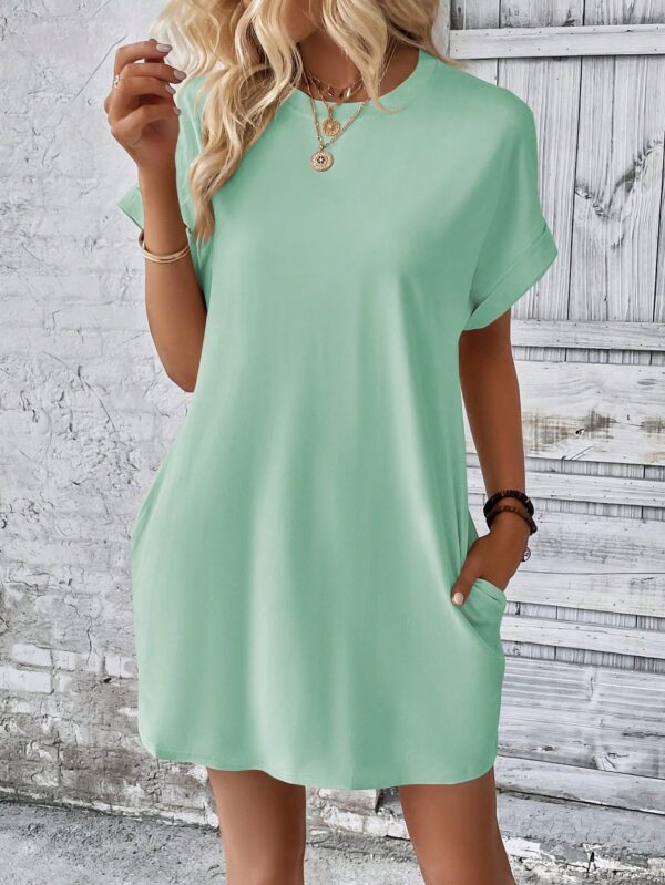Vestido Casual Manga Murciélago con Bolsillo Oculto - Image 111