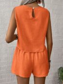 Set de Top Sin Mangas y Shorts a Juego en Color Sólido