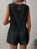 Set de Top Sin Mangas y Shorts a Juego en Color Sólido