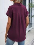 Camisa Casual de Manga Murciélago con Botones Frontales