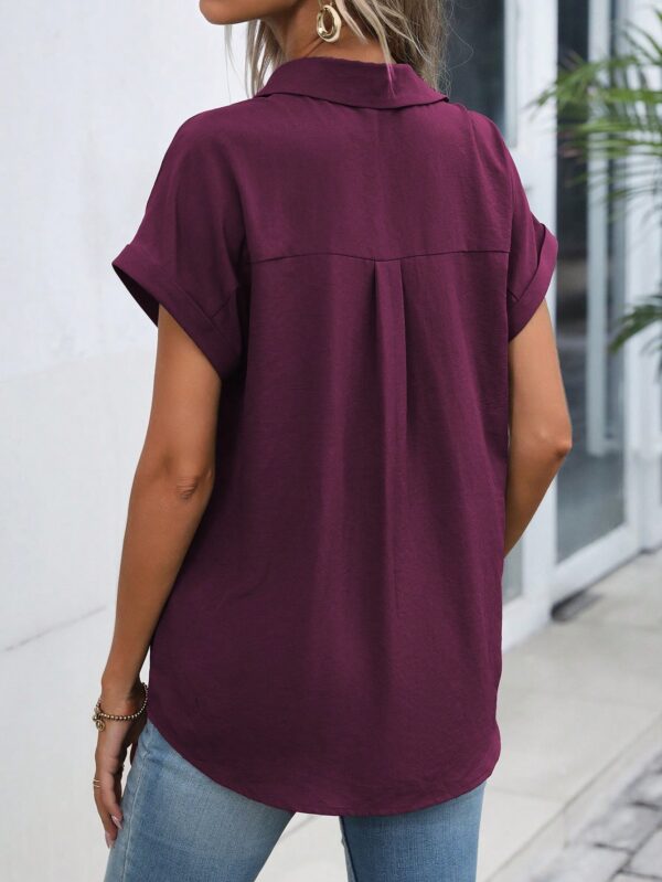 Camisa Casual de Manga Murciélago con Botones Frontales - Image 156