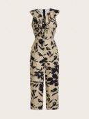 Mono Floral Elegante con Volantes y Cintura Alta