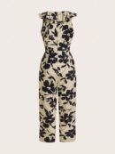 Mono Floral Elegante con Volantes y Cintura Alta