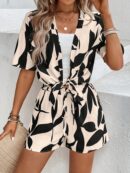 Conjunto Veraniego Casual de Short y Cárdigan Estampado Floral