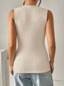 Top Tejido Slim Fit Casual con Botones Frontales