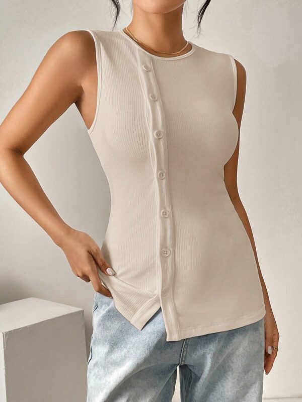 Top Tejido Slim Fit Casual con Botones Frontales - Image 20