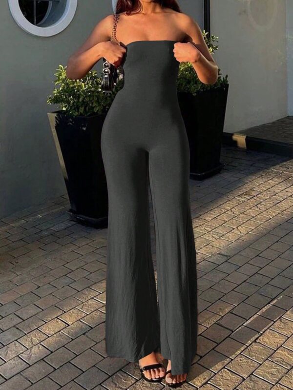 Mono de Verano Sin Tirantes con Pierna Ancha para Mujer - Image 10
