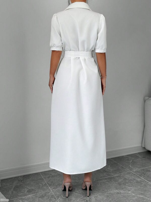 Vestido Camisero de Verano con Manga Puff y Cinturón - Image 7