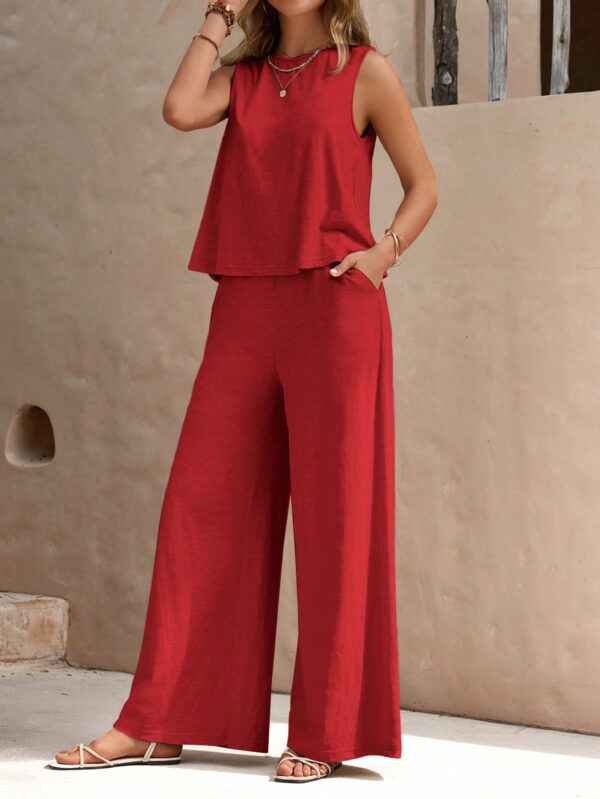 Conjunto Casual Top de Tirantes y Pantalón de Pierna Ancha - Image 28