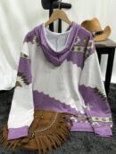 Buzo con Capucha, Estampado Animal Tribal y Bolsillo Canguro