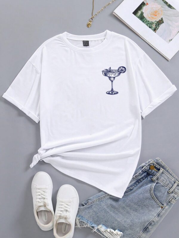 Camiseta Holgada de Verano con Estampado Margarita - Image 2
