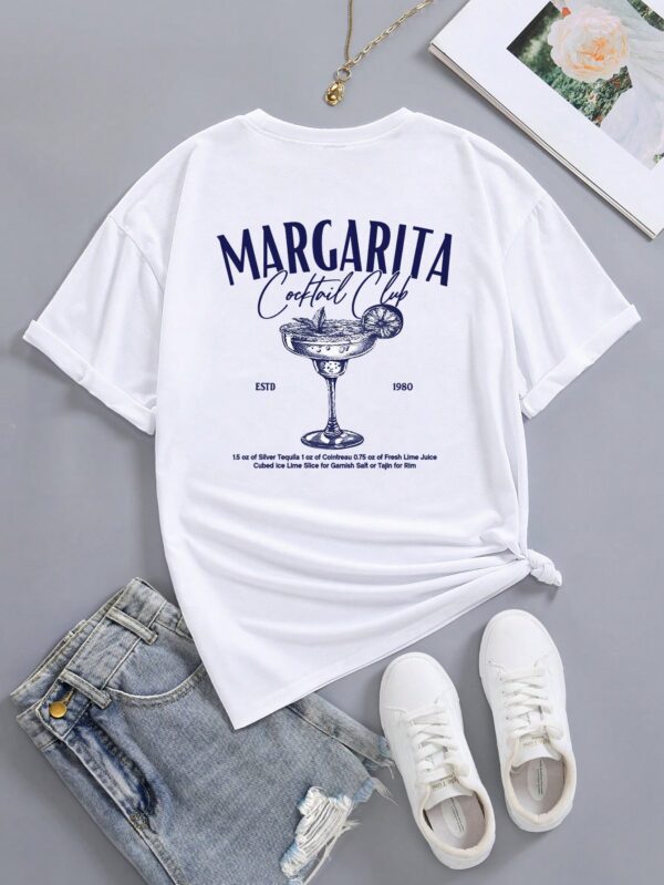 Camiseta Holgada de Verano con Estampado Margarita - Image 3