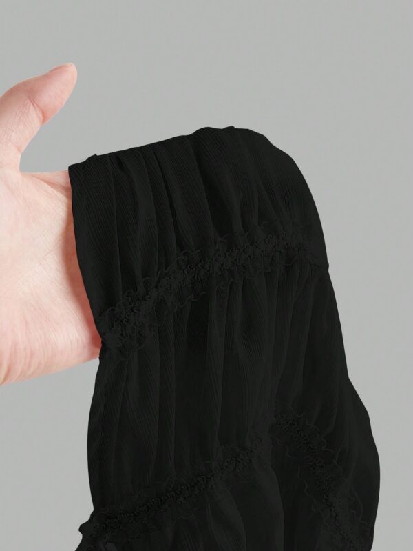 Top Camisola Acordonado con Volantes y Transparencia Semi-Sheer - Image 9