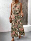 Set Veraniego Boho para Mujer: Top sin Mangas y Pantalón Ancho