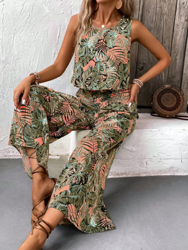 Set Veraniego Boho para Mujer: Top sin Mangas y Pantalón Ancho - Image 3