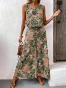 Set Veraniego Boho para Mujer: Top sin Mangas y Pantalón Ancho