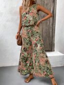 Set Veraniego Boho para Mujer: Top sin Mangas y Pantalón Ancho